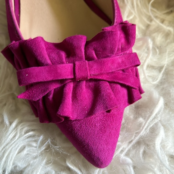 Designer ELIA.B of London, Jennifer ruffle fuchsia, color heels Size 37 - Picture 3 of 7